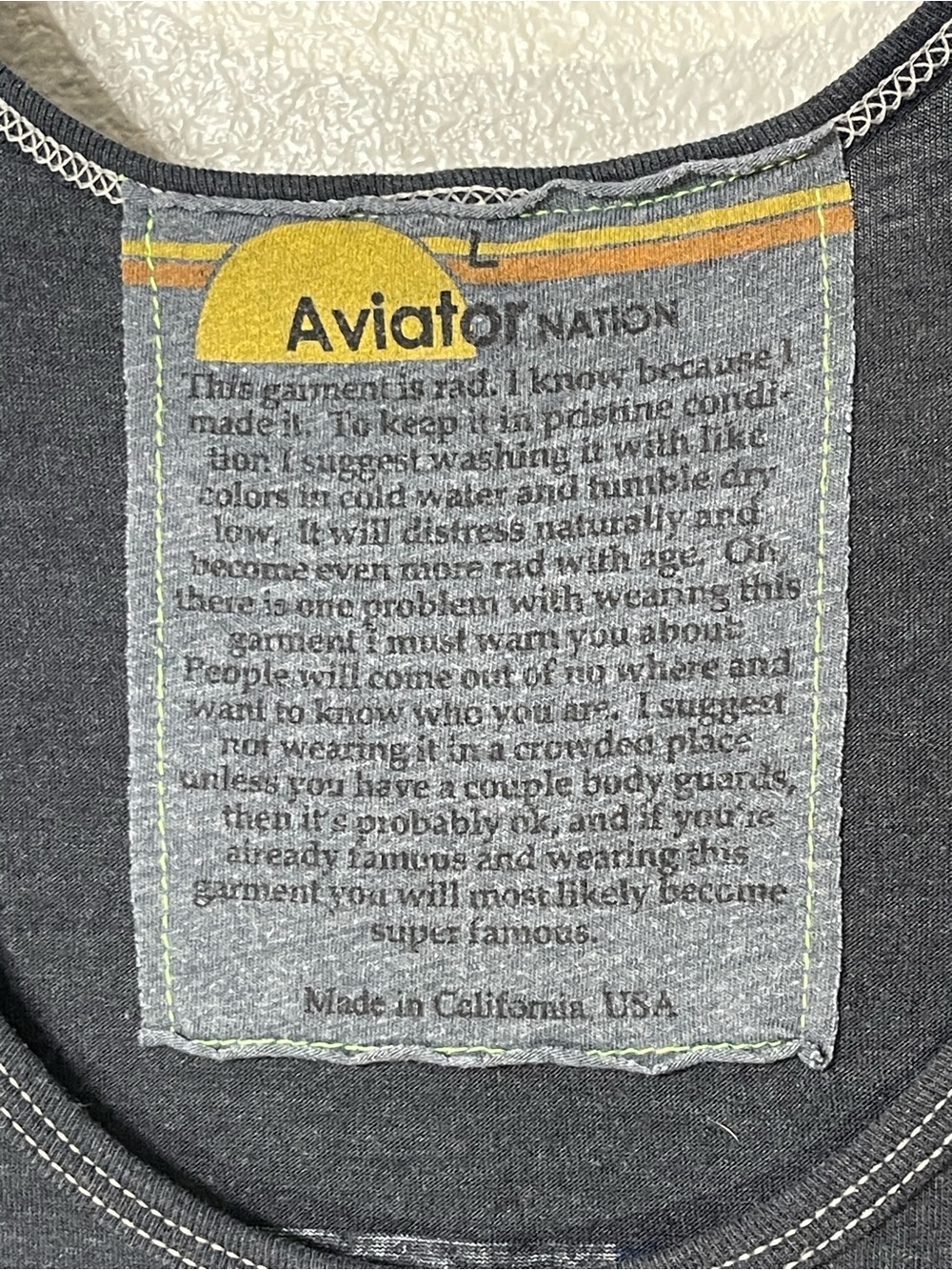 Aviator Nation ACL Tank Top - Size L - Picture 2 of 4